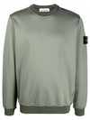 Men's Wappen Patch Round Cotton Nylon Fleece Sweatshirt Khaki - STONE ISLAND - BALAAN 2