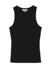 Ribbed Organic Cotton Sleeveless Black - GANNI - BALAAN 2