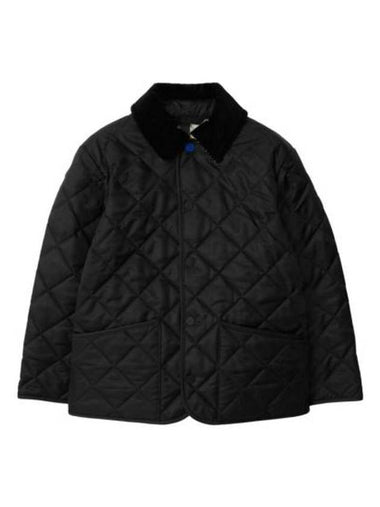 Corduroy Collar Quilted Half Jacket Black - BURBERRY - BALAAN 1