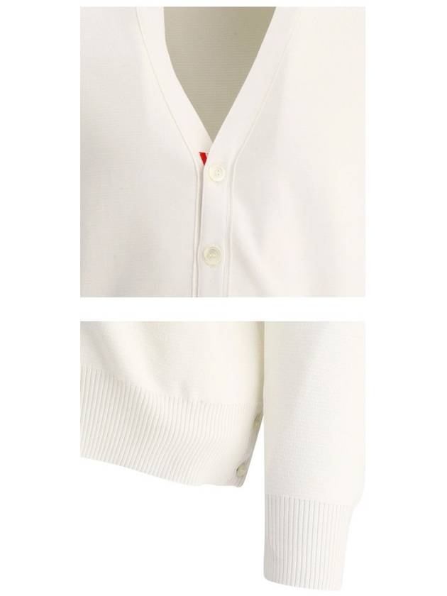 Milano Stitch 4 Bar Cardigan White - THOM BROWNE - BALAAN 7