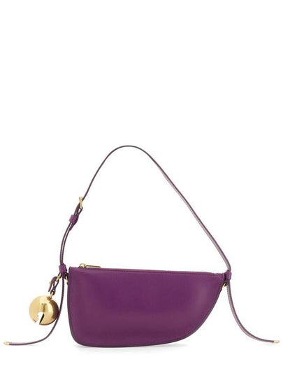 embossed logo bell-embellished mini shield leather sling shoulder bag purple - BURBERRY - BALAAN 2