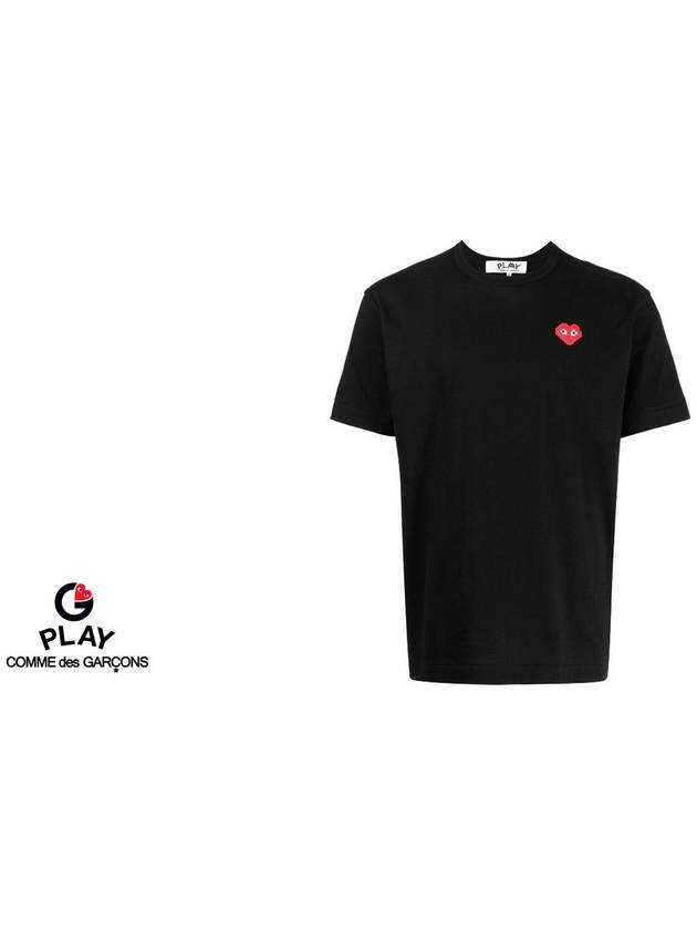 x Invader Pixel Heart Short Sleeve TShirt Black AZT3220511 P1T3221 - COMME DES GARCONS PLAY - BALAAN 2