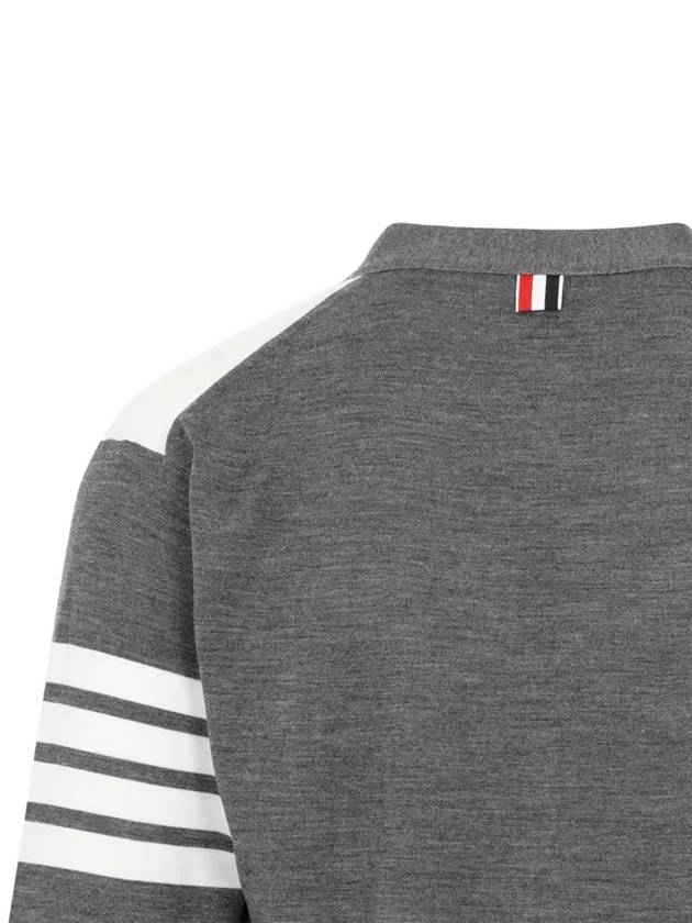 Men's Sustainable Classic Diagonal Wool Cardigan Tonal Grey - THOM BROWNE - BALAAN 5