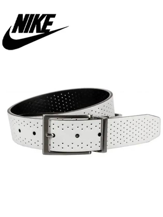 Perforated Reversible Belt Black White Nike Golf - NIKE - BALAAN 1