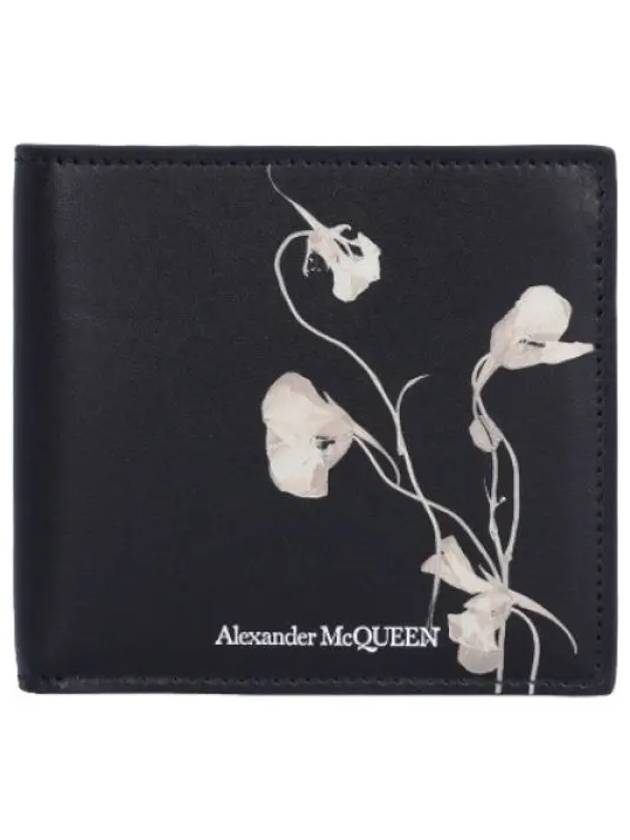 Flower billfold wallet black - ALEXANDER MCQUEEN - BALAAN 1