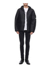 Room Woven Chamber Recycled Nylon Down Padding Hooded Jacket Black - STONE ISLAND - BALAAN 4