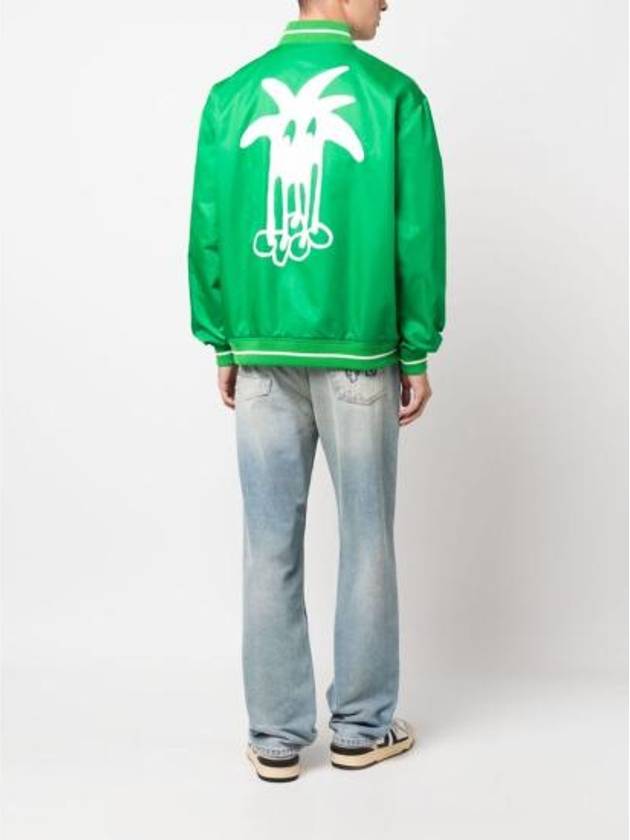 Derby Light Varsity Bomber Jacket Green - PALM ANGELS - BALAAN 4