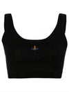 ORB Logo Knit Bra Black - VIVIENNE WESTWOOD - BALAAN 2