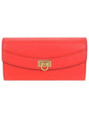 Gancini Continental Flap Long Wallet Red - SALVATORE FERRAGAMO - BALAAN 1