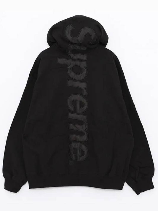 Satin Applique Hoodie Black - SUPREME - BALAAN 2