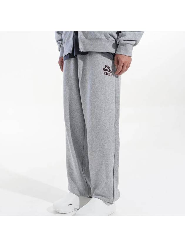 WAVY LOGO JOGGER PANTS MELANGE - NET SOCIAL CLUB - BALAAN 4