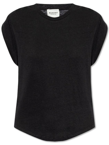 Marant Etoile ‘Kotty’ Linen T-shirt, Women's, Black - ISABEL MARANT - BALAAN 1