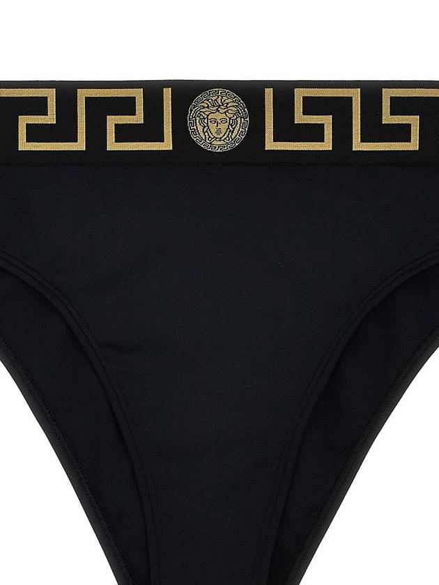 Greca Border High Waist Bikini Bottom Black - VERSACE - BALAAN 4