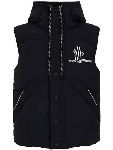 Grenoble Baldy Hooded Down Vest Black - MONCLER - BALAAN 1