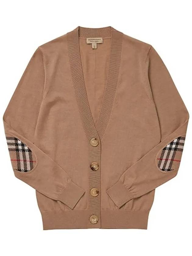 Dornoch Check Patch Wool Cardigan Brown - BURBERRY - BALAAN 4