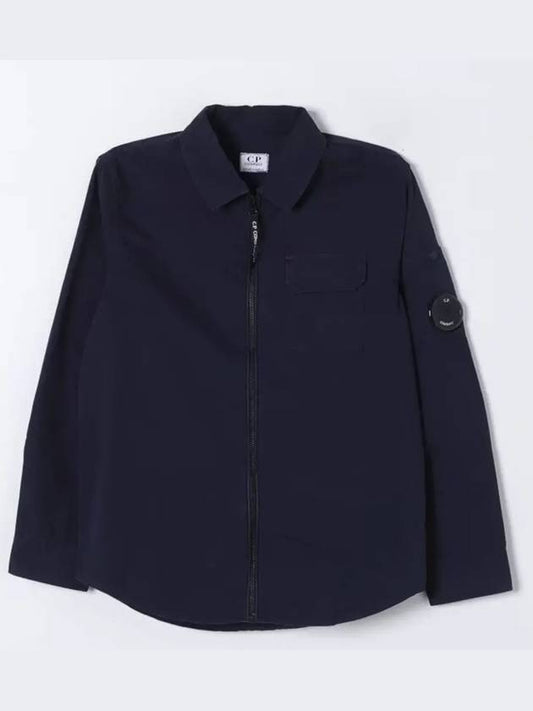 Oversized Organic Gabardine Long Sleeve Shirt Navy - CP COMPANY - BALAAN 2