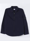 Oversized Organic Gabardine Long Sleeve Shirt Navy - CP COMPANY - BALAAN 1