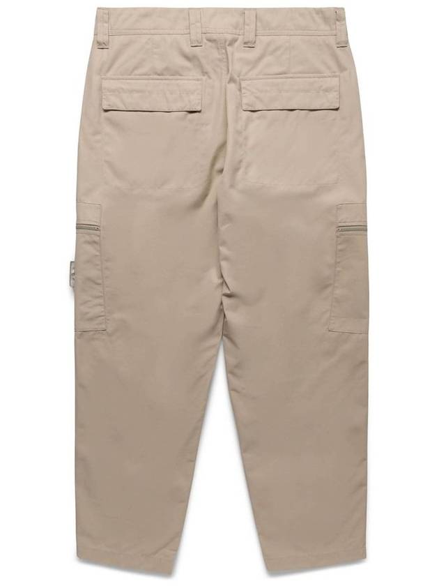 Regular Fit Cargo Cotton Canvas Straight Pants Beige - STONE ISLAND - BALAAN 3