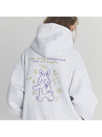 Lucky Step Embroidered Hoodie Melange White - CPGN STUDIO - BALAAN 1