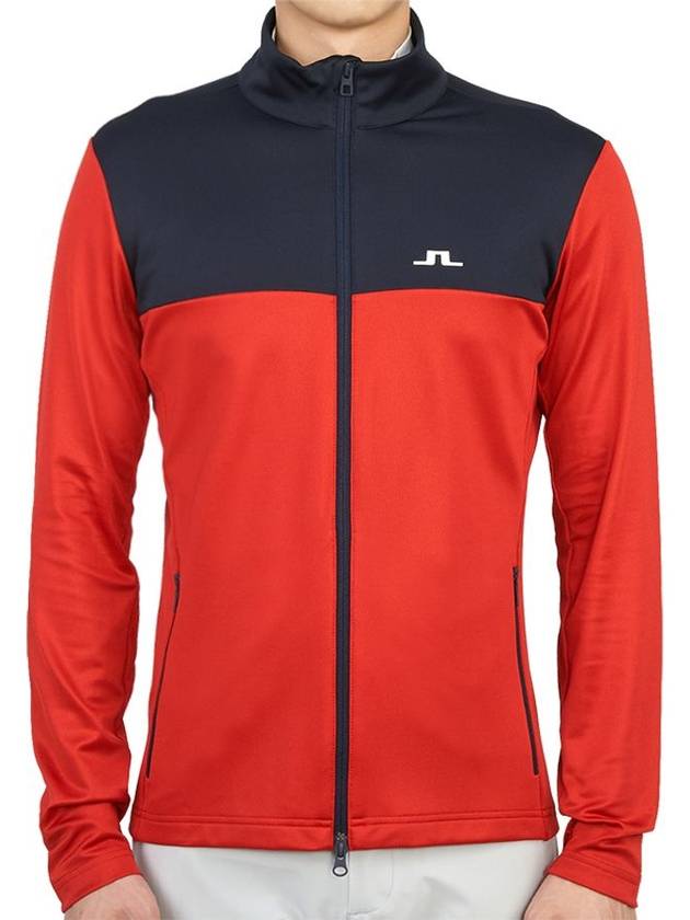 Banks Mid Layer Zip-Up Jacket Red - J.LINDEBERG - BALAAN 1