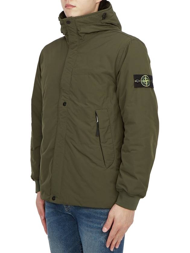 Logo Wappen Patch Hooded Jacket Green - STONE ISLAND - BALAAN 4