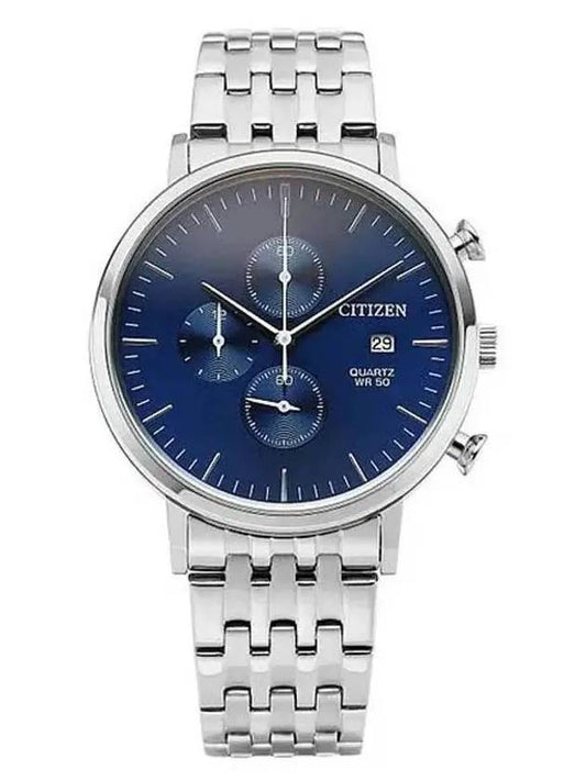 Chronograph Quartz Metal Watch Blue - CITIZEN - BALAAN 1