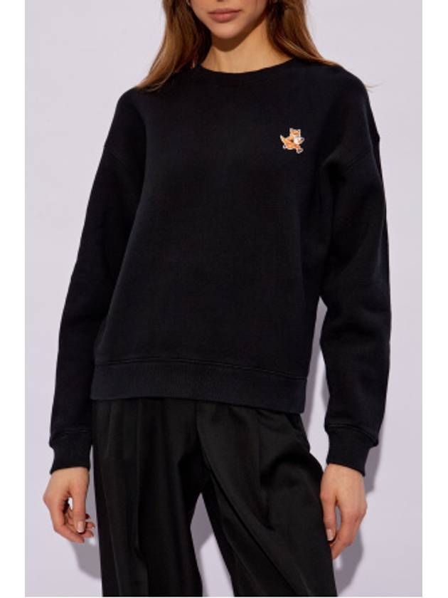 Speedy Fox Patch Comfort Sweatshirt Black - MAISON KITSUNE - BALAAN 4