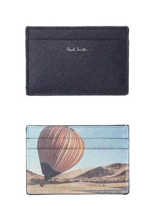 Men's Balloon Print Leather Card Wallet Black - PAUL SMITH - BALAAN 2