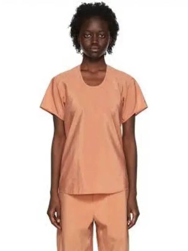 Women's Cotton Poplin Soft Short Sleeve T-Shirt Orange - LEMAIRE - BALAAN 2