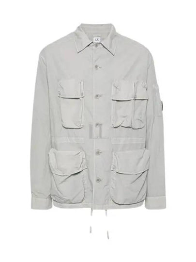 Flat Nylon Utility Over Long Sleeve Shirt Grey - CP COMPANY - BALAAN 2