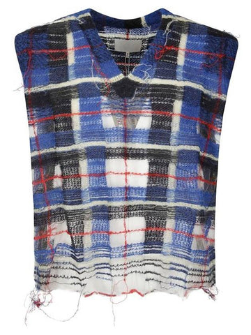 Knit Vest S67FB0025S18322 001F BLUE - MAISON MARGIELA - BALAAN 1