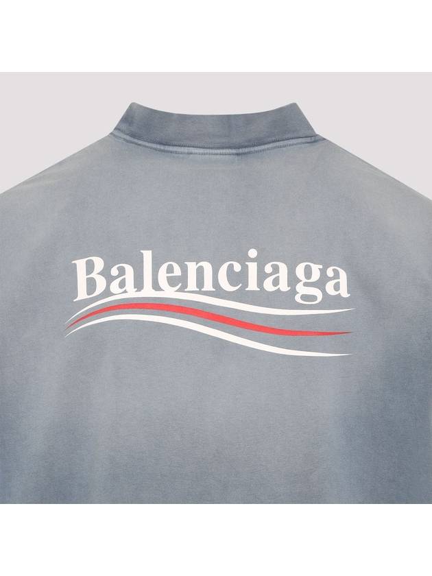 Political Campaign Medium Fit Short Sleeve T-Shirt Blue - BALENCIAGA - BALAAN 6