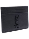 Monogram Crocodile Leather Card Wallet Black - SAINT LAURENT - BALAAN 4