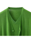 Linen Layered Pullover Half Cardigan Knit Top Green - NOIRER - BALAAN 3