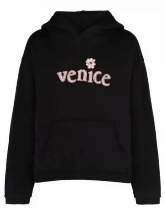 Venice Patch Hoodie Knit Black 07T021 Hooded Sweatshirt 938697 - ERL - BALAAN 1