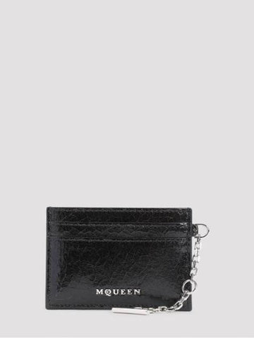 Business Card Holder 805063 1AAUE 9769 BLACK CARAMEL SILVER - ALEXANDER MCQUEEN - BALAAN 1