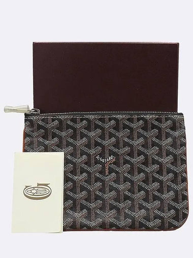 Black Tan Color Goyadin Canvas SENAT Sena PM Pouch - GOYARD - BALAAN 1