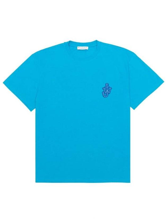 Anchor Patch Cotton Short Sleeve T-Shirt Blue - JW ANDERSON - BALAAN 2