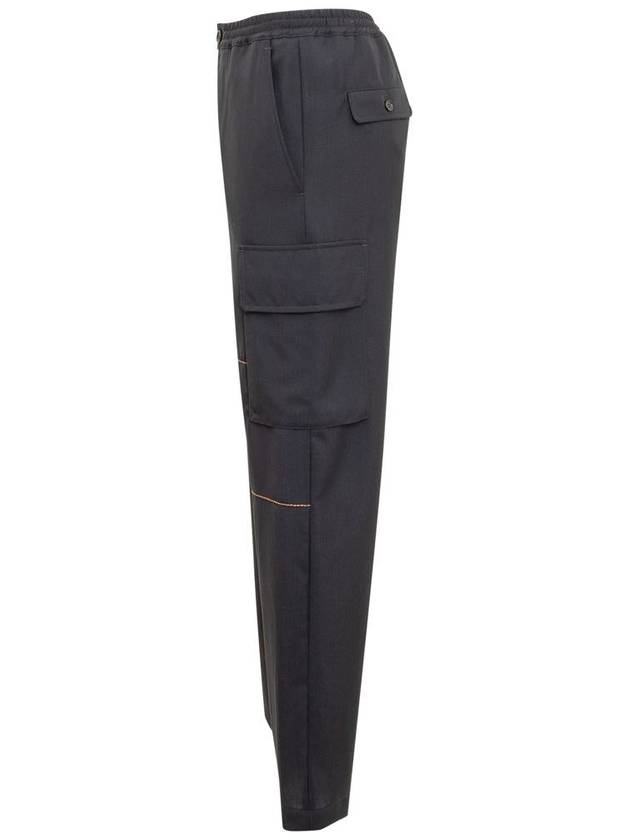 Drawstring Cargo Straight Pant Blue - MARNI - BALAAN 4