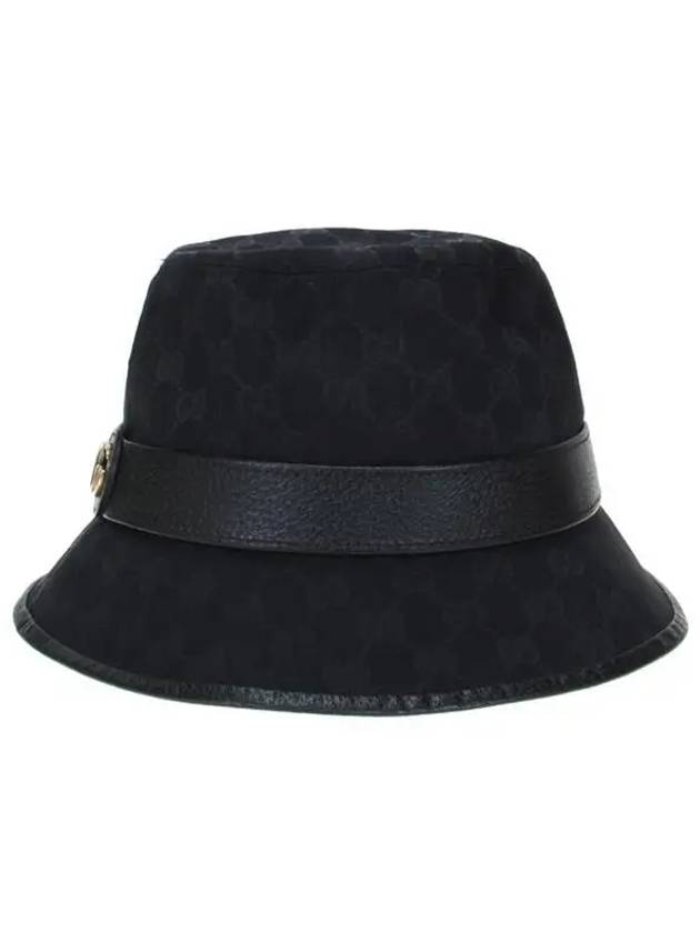 Double G Logo Canvas Bucket Hat Black - GUCCI - BALAAN 3