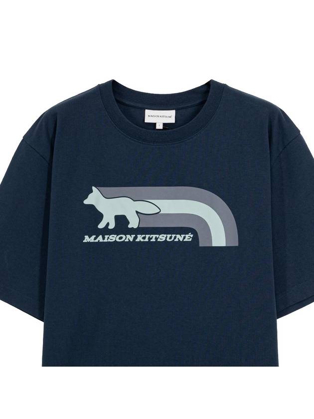 Men's Flash Fox Comfort Short Sleeve T-Shirt Navy - MAISON KITSUNE - BALAAN 3