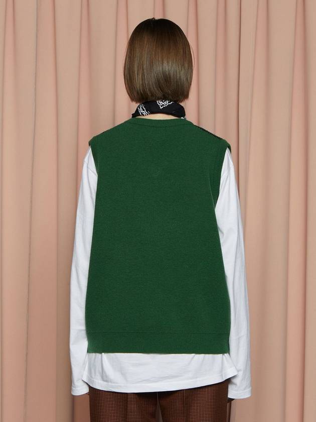 graphic knit vest green - UNALLOYED - BALAAN 4