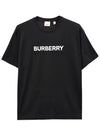 Logo Print Cotton Oversized Short Sleeve T-Shirt Black - BURBERRY - BALAAN 2