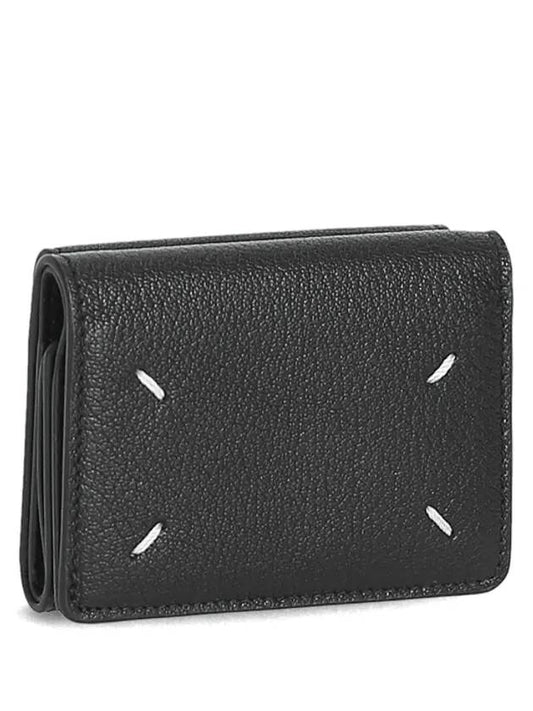 Stitch Flap Half Wallet Black - MAISON MARGIELA - BALAAN.