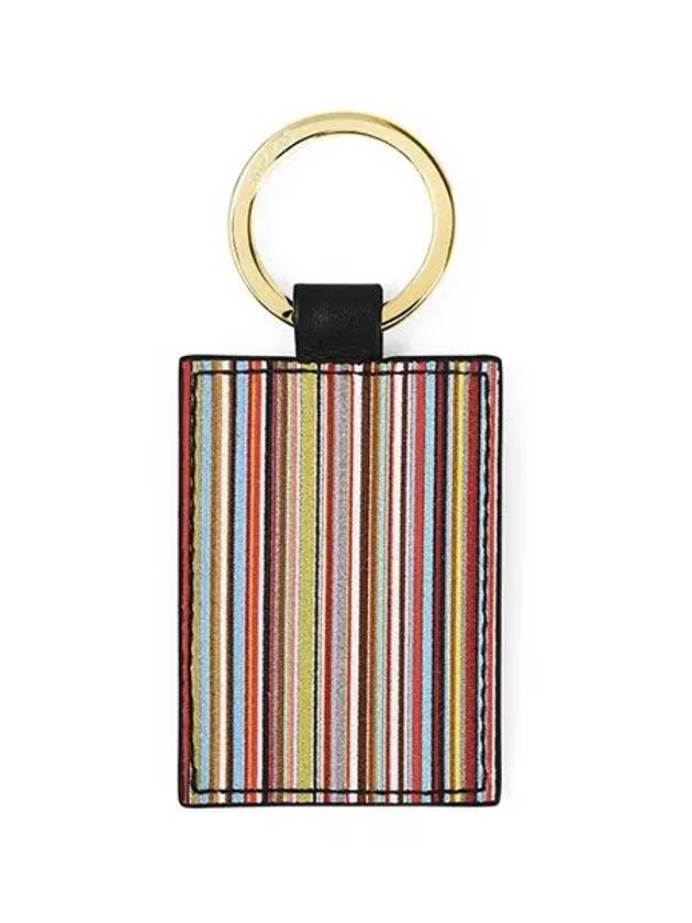 Striped Leather Key Holder Black - PAUL SMITH - BALAAN 2