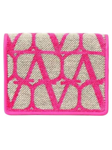 Toile Iconographe Half Wallet Pink - VALENTINO - BALAAN 1