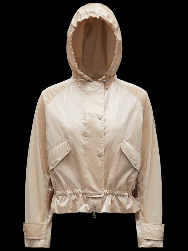 Half Hood Windbreaker Tiya Beige Hoodie Zip up Women - MONCLER - BALAAN 6