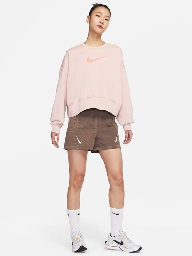 Sportswear Swoosh Fleece Crop Sweatshirt Pink - NIKE - BALAAN 5