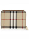 Check Leather Coin Wallet Beige - BURBERRY - BALAAN 2