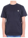 Slimfit Cotton Jersey Short Sleeve T-shirt Navy - STONE ISLAND - BALAAN 2